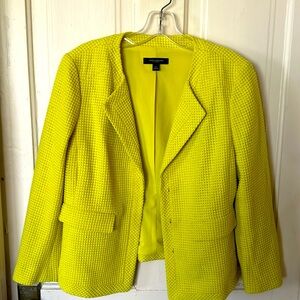 Ann Taylor Bright Chartreuse Blazer - size 6